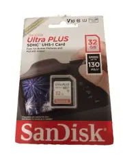 SanDisk Ultra Plus 32GB SD Card Class 10, 130MB/s, SDHC, UHS-I, V10