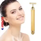 24K Gold Beauty Bar Electric Facial Roller Massage Vibration Skincare Lifting D