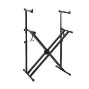 Miwayer Double Braced Keyboard Stand X-Style Two/2 Tier Piano Stand, Heavy-Du...