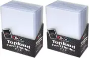 Trading Card Sleeves Hard Plastic Clear Case Holder 50 Baseball Cards Topload