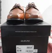 Alfani Men's Seth Bike Toe Derbys Tan Size 8.5W