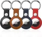 4 Pack Airtag Holder for Apple Air Tag Keychain, PU Leather Airtag Case, Air Tag