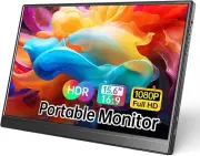 WCV Portable Monitor 15.6 Inch 1080P USB-C HDMI Ultra-Slim Travel Monitor