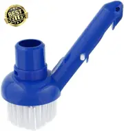 Swimming Pool Corner Brush Vacuum Ring Connects 1.5" Hose 1.25" Pole Steps Spa