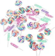 [GLSTOY] Lollipop Jewelry Pendants 40 Pcs Key Chain Diy Charms Lollipop Key Holder