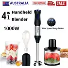 1000W Stainless Steel Portable Stick Hand Blender Mixer Food Processor 4in1