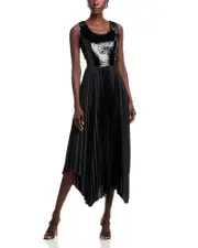 Elie Tahari The Mave Sequin Pleated Skirt Dress