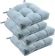 Indoor Chair Cushions for Dining Chairs, Tufted Overstuffed Textured Memory Foam