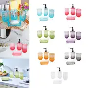 Soap Dispenser Toothbrush Holder Portable Organizer Modern Bathroom Accessories