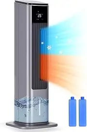 YOPOWER Evaporative Air Cooler & Heater, 2 in 1 Tower Fan Heaters with 3.5L Water Tank, 4 Modes, 12H Timer for Office Bedroom Living Room
