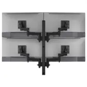 Atdec AWMS-4-4675 Quad 460mm Monitor Arms on 750mm Post and Heavy-Duty F Clamp