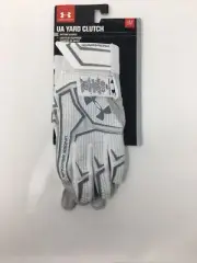 Under Armour UA Yard Clutchfit Batting Gloves 1265933-100 Adult Small White
