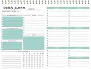 WEZCHUGHAOL Undated Weekly Planner Notepad - Spiral Bound Weekly Goals Schedule & To-Do List Notebook - 52 Weeks Calendars & Organizers for Work and Home - 7.5x10.3" Desk Planner for Women and Men