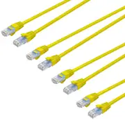 4x Cruxtec 10m Cat6 RJ45 Patch Lead LAN Internet Ethernet Network Cable/Cord YEL