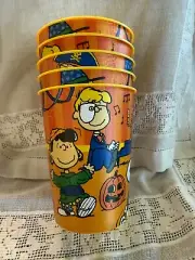 Peanuts Snoopy & Woodstock Hallmark 2011 Plastic Party Cups 8oz Set Of 5 New