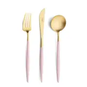 Cutipol Goa Pink 6 pcs. Matte Brushed Gold Plated Wooden box included New