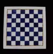Luxury White Marble Chess Table Top with Complete Chess Set– Handcrafted Design