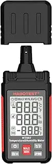 HT607 Digital Hygrometer Handheld Temperature & Humidty Meter Thermo-Hygrometer LCD Thermometer Hygrometer Psychrometer Wet Bulb Dew Point Temperature Humidity Detector with Max/Min/Data