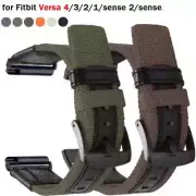 Canvas Nylon Strap for Fitbit Versa 4 3 Sense 2 1 Sports Bracelet Watch Band