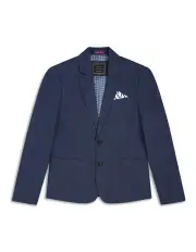 [Indie Kids by Industrie] The Palermo Herringbone Blazer (000-2 Years) in Dark Navy