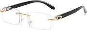 [HAOMAO] Punk Rimless Rectangle Gradient Sunglasses For Men And Women Vintage Shades Driving Sun Glass
