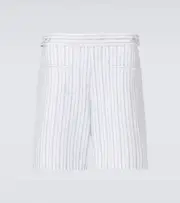 [McQueen] McQueen Striped cotton Bermuda shorts UK 32 white