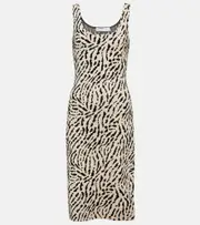 [Proenza Schouler] Proenza Schouler White Label printed silk-blend midi dress AU 14 multicoloured