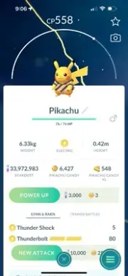 Pikachu w/ Striped Shirt Costume - Pokémon Go - Registered Trade ONLY