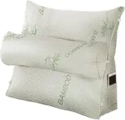 Bed Wedge + Bolster Pillow Cushion with Back and Neck Support, Australian Made, Bamboo Cover (Large (60 x 50 x 22cm))