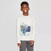Cat & Jack Boys XS 4/5 long sleeve graphic t-shirts oatmeal blue buffalo