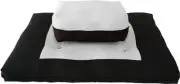 Zafu Zabuton Meditation Yoga Posture Exercise Cushions, Sit Kneel White/Black