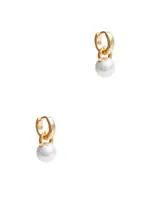 Kenneth Jay Lane Faux Pearl Hoop Earrings - One Size One Size