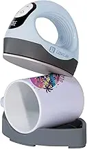 Mini Heat Press, 3 in 1 Heat Press Machine for T-Shirts Shoes Caps Mugs with World's First Combined Flat and Curved Heating Plate, Digital Display, Customized Temp&Time (Blue)