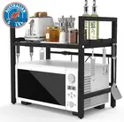 Expandable Microwave Shelf, 2-Tier Adjustable Microwave Oven Rack, Space Saving