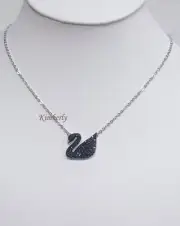 Swarovski Black Swan Pendant -LARGE Rhodium-PVD Crystal Authentic NEW 5347329