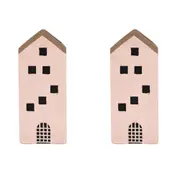 2x Urban Jonah House 11x24cm Concrete Tall Planter Flower/Plant Pot Decor Pink