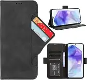 [GoshukunTech] Phone Cover for Samsung A35 5G,for Samsung Galaxy A35 5G Wallet Case[ 5 Card Slots Leather Wallet ] Soft TPU Inner Case Flip Cover Stand Feature -Black