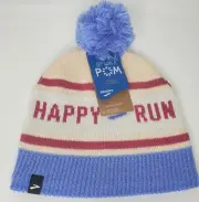Brooks Running Hat Run Happy Pom Beanie Purple Pink New With Tags