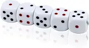QUTHZZHY 5 Piece Large Dice Set 30 mm Standard Dice with Two-Tone 6-Sided Acrylic Dice Set with Rounded Corners, D6 Standard Dice for Poker, Game, Party, Board Games, Teaching Math