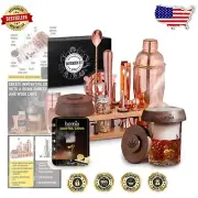 Versatile Bartender Kit with Smoker, 13-Piece Bar Tools & Beautiful Bamboo Stand
