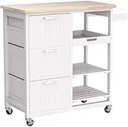 Kitchen Island Freestanding Kitchen Island Style Carts Industrial Kitchen Bars, and Service Carts Roll On Wheels for Practical Storage Carts in White Mobile Kitchen Storage Islands