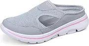 [Meik Mangni] Slippers Women's Men's Clogs Lightweight Slippers Breathable Mules Mules, Grey-Pink, 39 EU