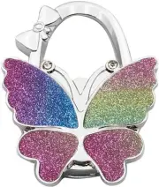 Foldable Handbag Hook Purse Hanger for Table - Keep Your Purse Butterfly-Color