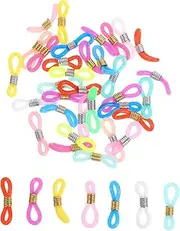 [MUCKLILY] 40Pcs Eyeglass Chain Ends Slip Glasses Chain Connectors for DIY Crafting Multi Color Holders for Eyewear for Sunglasses Glasses Chains