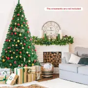 Costway2.4m Artificial Christmas Tree Xmas Pine Tree with Solid Metal Legs