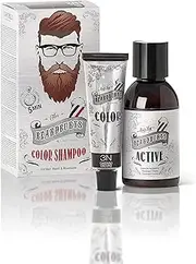 Beardburys Colour Shampoo for Men, Semi-Permanent Gray Coverage, Paraben-Free, Dark Brown Colour 30ml & Active 45ml