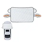 Car Windshield Snow Cover Protector with Magnetic Edges and Reflection Strips