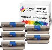 5 Pack Black Compatible Toner Cartridge for OKI 44469806 (5,000 Pages) for OKI C510 C510dn C511dn C530 C530dn C531dn MC561 MC562dn MC562dnw