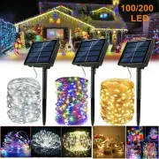 100/200LED Solar Powered String Fairy Lights Garden Outdoor Party Christmas Lamp