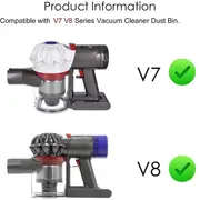 Dust Bin Lid & Filter Replacement & Motor Rear Cover for V8 Cordless Vacuum Cleaners Repair Vacuum Parts As Shown